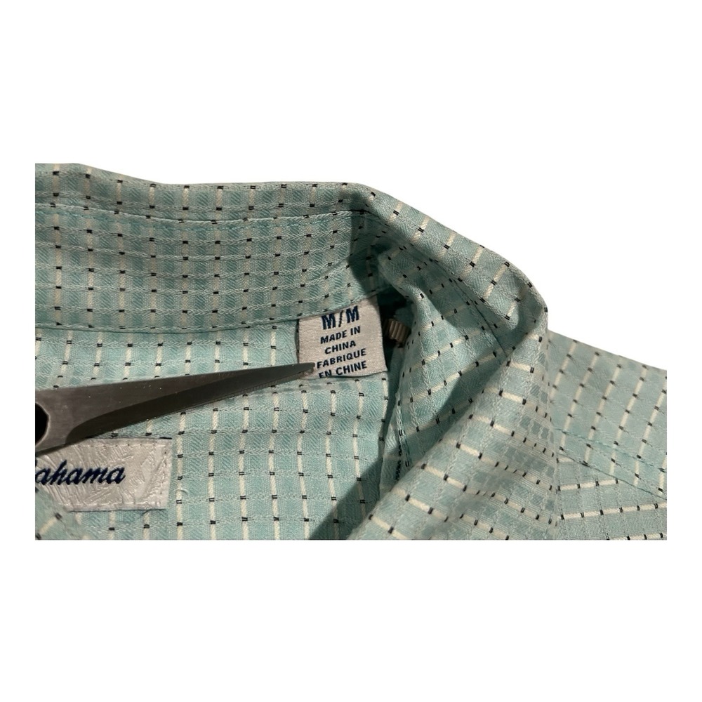 Tommy Bahama Men's M Plaid Silk Blend Shirt Short Sleeve Button Up‎ Preppy - Picture 12 of 12
